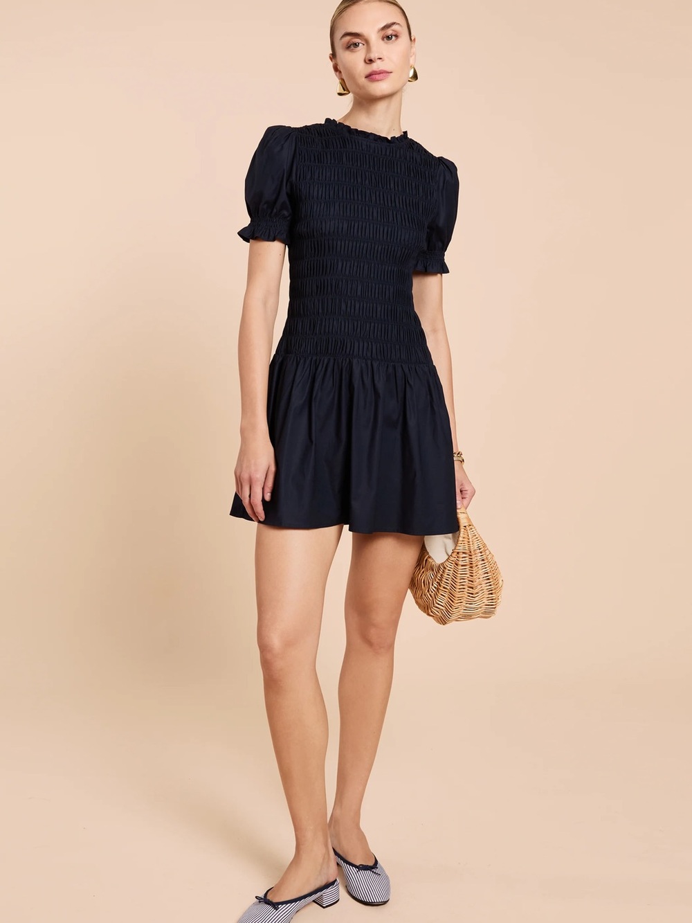 NWT Kourt Ezri Navy Blue Cotton Dress Mini Size 2